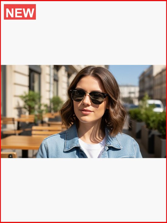 Classic Square Semi-Rimmed Polarized Sunglasses with Metal Frame main image 4